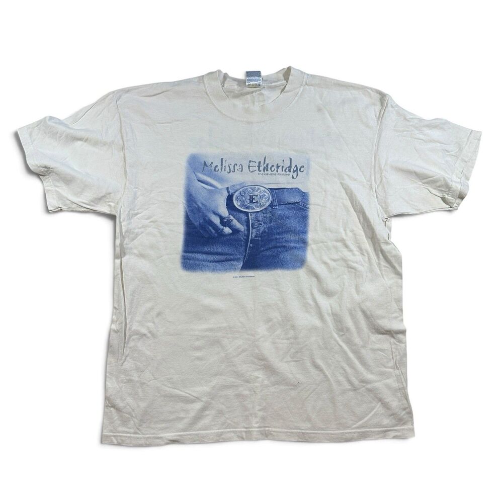 Vintage 2001 Melissa Etheridge Live and Alone Concert Tour T-Shirt White XL